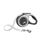 FLEXI New Comfort Retractable Dog Leash (Tape), for Dogs Up to 110lbs, 26 ft, Large, Grey/Black