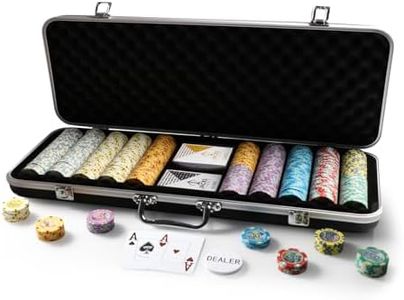 Aus Design 500 Chip 14 Gram Clay Poker Chip Set, 100% Plastic Jacks PRO Cards, Values ($0.50-$100) Signature Black Portable Carry Case