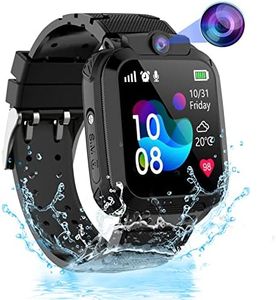 Smartwatch Kinder, Kinder Smartwatch mit GPS und Telefon, Wasserdicht GPS Kinderuhr mit IP68 SOS Anruffunktion Handy Touchscreen Spiel Voice Chat Wecker Schulmodus für Jungen Mädchen Student Geschenk