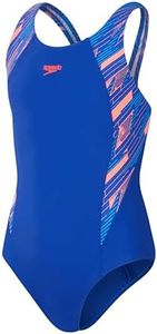 Speedo Girl's Hyperboom Splice Muscleback Swimsuit | Swim Training | Chlorine Resistant Swimsuit (Pack of 1)