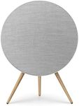 Bang & Olufsen Beosound A9 (5th Gen) - Iconic WiFi and Bluetooth Home Speaker with Room-filling Sound, Powerful Floorstanding Luxury Speaker and Oak Legs - Natural Aluminium