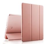 EssVita Case for iPad Mini 2/ Mini 3 Cover(Not for iPad Mini 4 Fashion Three Fold Smart Stand Sleep/Wake Magnetic Flip PU Leather Hard Case for Apple iPad Mini 1/2/3 Rose Gold