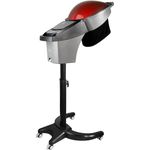 Professional Infrared Hair Steamer Salon O3 Ozone Micro Mist Hair Care Spa Steamer Rolling Machine Stand Strong Base Hooded