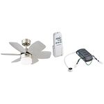 Westinghouse Flora Royale Ceiling Fan, Satin Chrome with Infrared Remote Control, White