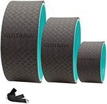 GUSTARIA Sports Yoga Wheel Set, Yoga Wheel Roller for Back Pain, Stretching, Improving Yoga Poses & Backbend, with Bonus Guide & Free Yoga Strap, Green&Black, 3 Pack(13, 10 & 6")