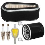 HIFROM Air Filter Pre Cleaner Fuel Oil Filter Spark Plug Tune Up Kit Compatible with John Deere 180 185 LX186 F525 F710 GS25 GS30 HD45 HD75 265 325 GT262 Lawn Tractors M97266