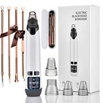 Blackhead Remover Vacuum Pore Vacuum Face Vacuum Pore Cleanser Comedone Extractor Rechargeable Blackhead Vacuum Blackhead Sucker with Pimple Popper Tool Kit 4 Pcs