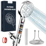 Dothnix 18 Stage Filtered Shower Head with Hose 59" High Pressure 6 Spray Modes Shower Head with Bracket Universal Filter Shower Head for Hard Water Remove Chlorine with Extra Replaceable Accessories