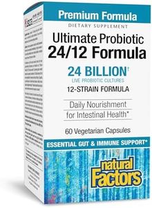 Natural Factors Ultimate Probiotic 24/12 Formula - Digestive Health Support Supplement with Probiotics - Immunity & Gut Health Support Supplement - 60 Vegetarian Capsules (60 Servings)