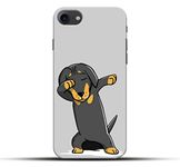 Pikkme Funky Cool Cute Yellow Dog Dab Black Designer Printed Plastic Hard Back Cover For Apple iPhone 7/8 - Multicolour