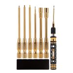 INJORA RC Tool Kit 6 in 1 Screwdriver Quick Change Allen Key Hexagon Screwdrivers for SCX24 Gladiator Bronco C10 JLU Deadbolt FMS FCX24 Micro Crawler Car