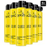 Schwarzkopf got2b Glued Blasting Freeze Spray, Strong hold Hairspray for Up to 72 Hours, Vegan, Silicone Free, 300 ml - Pack of 6