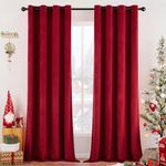 MIULEE 2 Panels Velvet Curtains Elegant Red Velvet Curtains Grommet Curtains Thermal Insulated Soundproof Room Darkening Curtains/Drapes for Living Room Bedroom Decor 52 x 72 Inch