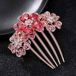 Relandy Rhinestone Hair Comb Crystal Headpiece Flower Bride Wedding Hair Combs Accessories for Women and Girls