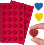 Rycore Mini Silicone Heart Molds - Perfect for Chocolates, Jello, and Ice Cubes - Small Heart Silicone Mold, Heart Shaped Ice Cube Trays, and More [2 Pack]