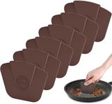 Pan Scraper Dish Scraper Tool - Pot Scraper Plastic for Cast Iron Skillet Cookware Cleaning, 6 Pcs Non Scratch Plastic Food Scraper Tool Kitchen, Heat Resistant Kitchen Scraper, Brown