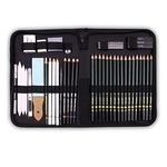 MILLENSIUM 42 pcs Drawing Sketching Artist Art Tool Kit Art Supplies for Sketching Pencil Shading - Gift for Kids Adults Beginner (Black)