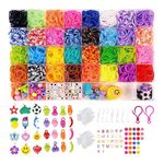 Yiduohua Loom Bands, 2600+ Loom Bands Kit, 32 Color Looms Twist Rubber Band with Letters, Beads and Storage Boxes, DIY Friendship Bracelet Making Set, Suitable for Birthday, Christmas, Halloween