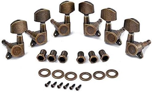 Alnicov Guitar Machine Heads String Tuning Pegs Tuner 3R3L per chitarra acustica o elettrica Bronzo
