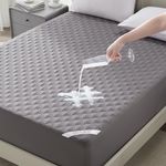 BEDLORE Waterproof Mattress Protector King Size, Brushed Microfiber with Upgraded TPU Layer, Extra Deep Pocket Fitted Sheet, Hypoallergenic, Breathable, Noiseless, Oeko-tex Mattresses Cover (Gray)