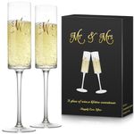 Ulable Mr & Mrs Champagne Flutes - Engagement Gifts - Wedding Gifts - Gifts for Couple - Elegant Prosecco Glasses - 210ml Champagne Glasses Gift Set