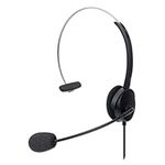 Manhattan Mono Over-Ear Headset (USB), Microphone Boom (padded), Adjustable Headband, In-Line Volume Control, Ear Cushion, USB-A for both sound and mic use, cable 1.5m, Three Year