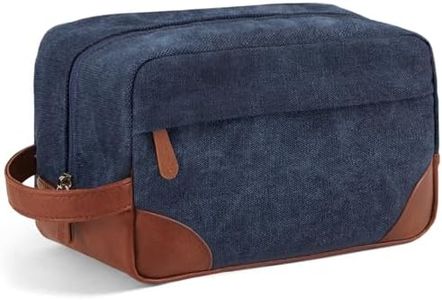 Vorspack Large Toiletry Bag Hanging Dopp Kit for Men Water Resistant Canvas Shaving Bag with Large Capacity for Travel - Navy Blue