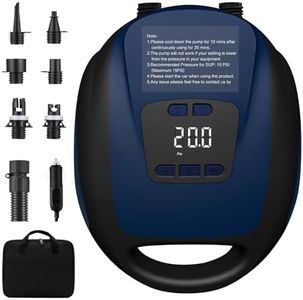 Sup Pumpe Elektrisch,20psi Schlauchboot Pump,Sup Pumpe mit intelligenter zweistufiger Auto-Off-Funktion,Elektrische Luftpumpe Sup für Paddelboard, Aufblasbares SUP und Boot (Dark Blue)