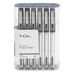 TUL® - Pen - Fine Liner Felt-Tip Pens - 5.5" x 4.5" x 1.5" - Black - BX of 12