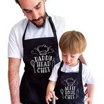 Personalised Matching Head Chef Dad Sous Chef Kids Apron | Father's Day Christmas Birthday Gift for Dad Grandad | Daddy Son Daughter