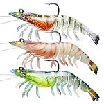 TRUSCEND Fishing Lures Freshwater & Saltwater, The World Most Real Shrimp Lure and Crawfish Lures for Bass Crappie Walleye Trout,1:20 TPE Durable Pre-Rigged Fish Jigs,Amazing Fishing Gifts for Men