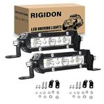 RIGIDON 2PCS 15W LED Light Bar 4Inch Slim Light Bar Single Row Waterproof LED Work Light Driving Boat Off Road Lights for ATV UTV Truck