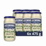 Hellmann's Vegan Mayonnaise without any artificial colours or flavours condiment suitable for vegans 6x 475 g