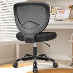 Razzor Armless Office Chair with Wheels, Cute Kids Desk Chair for Boys Girls, Mesh Task Rolling Swivel Computer Chair in Home Bedroom School (2077, Black)