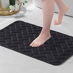 MIULEE Bath Mats Soft Thick Absorbent Shower Mat Memory Foam Anti Slip Bathroom Rug Door Mat Inside Kitchen Rugs Carpet Washable for Bedroom Kitchen Entrance 17x24 Inch 40x60cm Grey