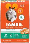 IAMS Proactive Health Adult Hairball Care Dry Cat Food with Chicken and Salmon, 16 lb. Bag