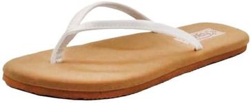 Flojos Women's Fiesta Flat, White/Tan, 8 M US