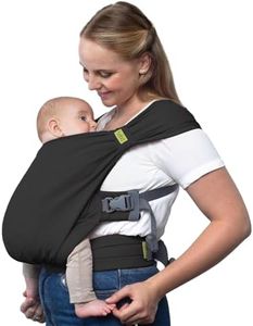 Boba Bliss Pre-Wrapped Baby Carrier with Buckle - Newborn to 7-35 lbs Light, Breathable & Easy to Adjust Hybrid Infant Sling & Toddler Carrier - Certified Hip-Healthy for 0-18 Months - Charcoal