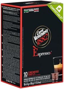 Caffe' Vergnano Medium Roast Espresso Original Line Machine Compatible Capsules - Arabica Robusta Espresso Coffee, Italian Coffee Espresso For Nespresso Coffee Machine, Intensity 6/10 - Cremoso,120 Ct