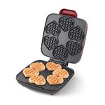 DASH Multi Mini Heart Waffle Maker - Six 3” Heart Shaped Waffle Molds, Nonstick Waffle Iron with Quick Heat-Up, PTFE Nonstick Surface - Perfect Mini Waffle Maker for Kids and Families, Just Add Batter