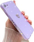 ZTUOK Compatible with iPhone 6/6s Case for Girls Women,Love Heart Pattern Design Soft TPU Shockproof Protective Case Bling Sparkly Glitter Cover for iPhone 6/6s-Purple