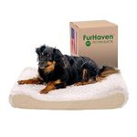 Furhaven Pet Dog Bed - Orthopedic Ultra Plush Faux Fur Ergonomic Luxe Lounger Cradle Mattress Contour Pet Bed w/Removable Cover for Dogs & Cats, Cream, Medium, Plush Cream, 2. Medium (31335083)