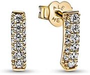 Pandora Timeless Pavé Single-row 14k Gold-plated stud earrings with clear cubic zirconia