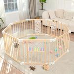 Ulnxiy Foldable Wooden Baby Playpen