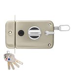 Godrej Rim Lock I Twinbolt XL+ I 1CK Latchbolt I for Home Main Door I for Inside Opening Door & Left/Right Handed Doors I 4 Keys I 5 Year Warranty I Automatic Locking I Satin Nikel Finish