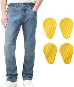 ILM Motorcycle Riding Pants for Men CE Armored Motorbike Jeans Adventure Touring Motocross All Season Model PJN1(Light Blue)