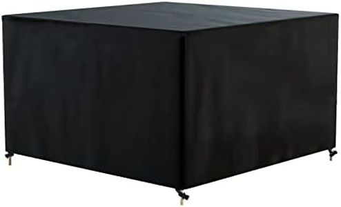 AWNIC Housse pour Meubles de Jardin imperméable et résistante en Tissu Oxford 420D, Coupe-Vent, Anti-UV, pour Table de terrasse ou d'extérieur, carré, Noir, 160 x 160 x 71 cm