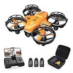 Holy Stone HS420 Mini Drone with 720P HD FPV Camera for Kids Adults Beginners, Pocket RC Quadcopter with 3 Batteries 1Carrying Case,Toss to Launch,Gesture Selfie, Altitude Hold, Circle Fly