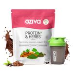 OZiva Protein & Herbs for Women (Chocolate) I Manage Weight, Energy & Metabolism | Clean Protein, Shatavari, Green Tea I No Added Sugar, 2lbs (907gm)