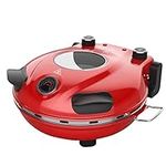 Klaif Electric pizza maker, 420 °C, 1200 W, 5 individual temperature settings, refractory stoneware 1200 W 31 cm, red